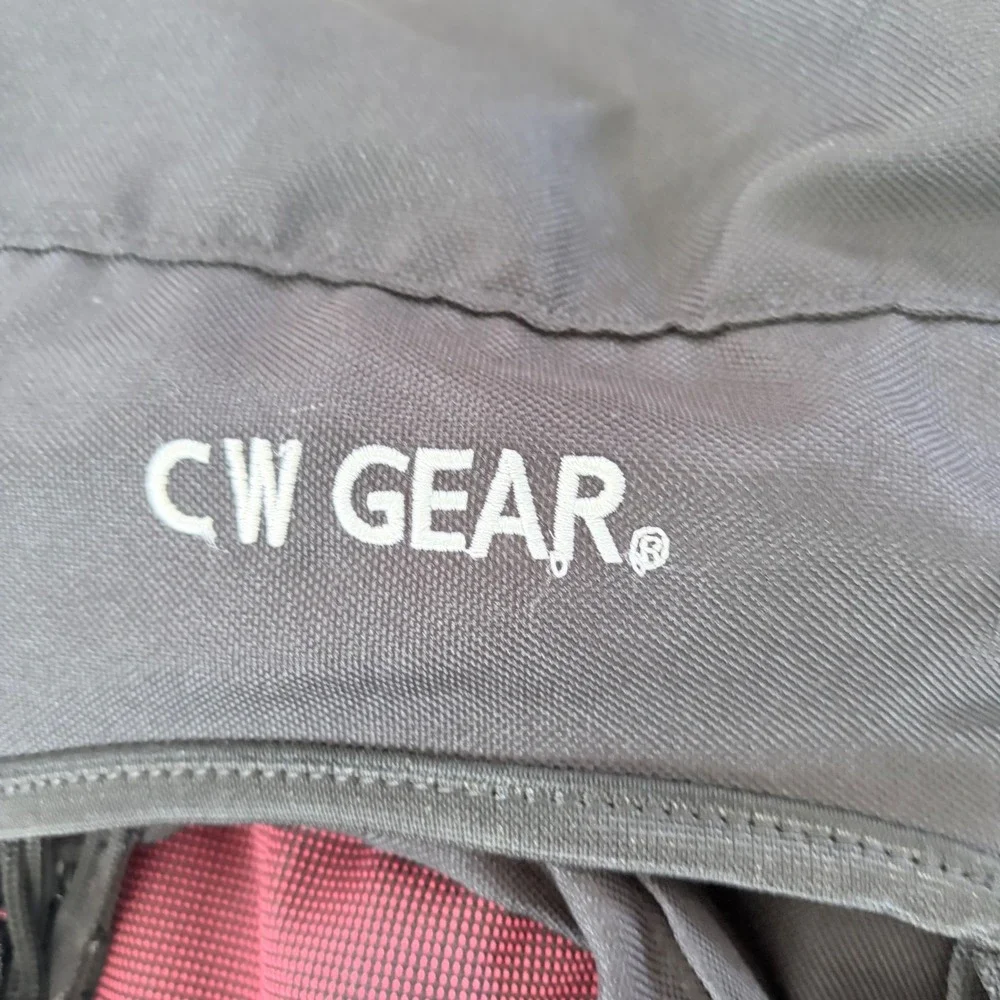 CW Gear Hiking Backpack Black Burgundy Padded Waist Belt Outdoor Rucksack